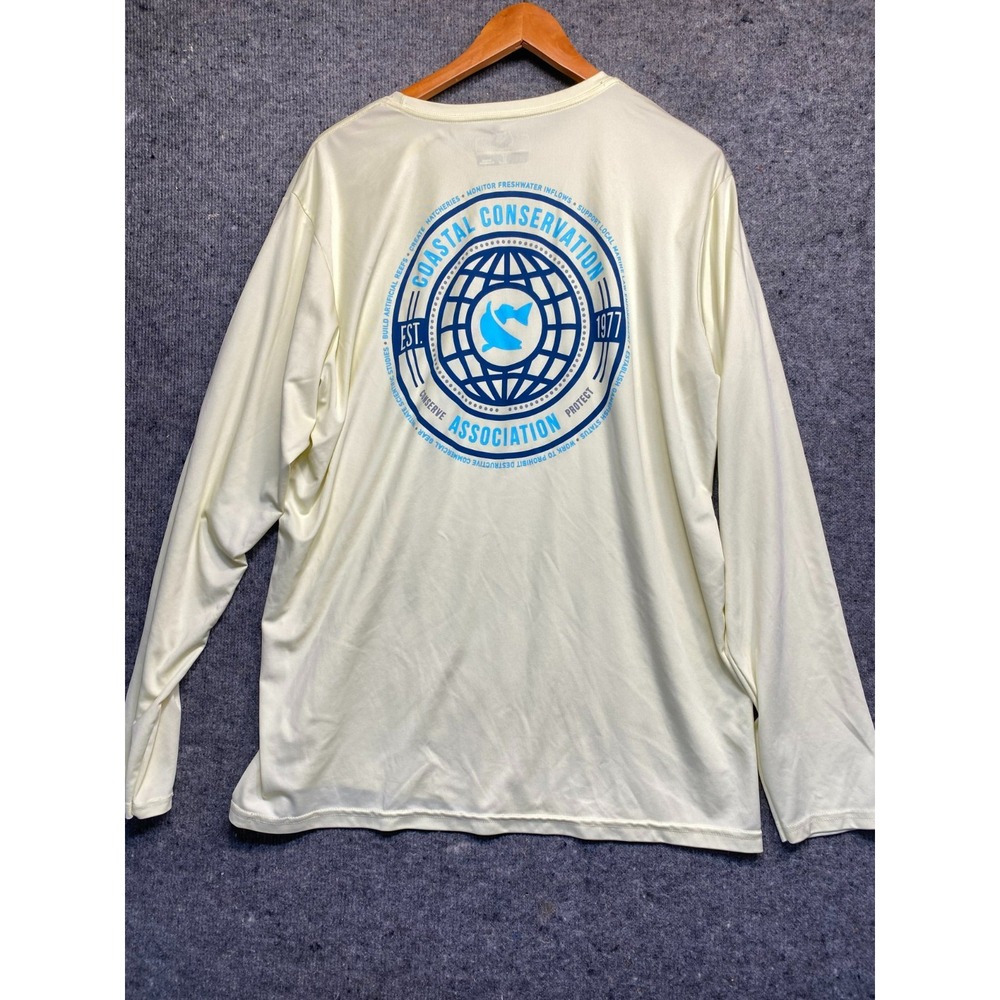 Coastal Conservation Association CCA Long Sleeve Fishing Shirt Yellow Mens L